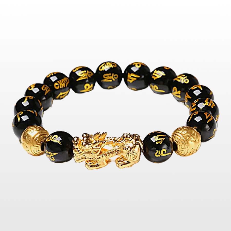 Abundance, Wealth, Prosperity – Feng Shui Pixiu Black Obsidian Bracelet