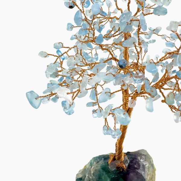 Serene Balance – Aquamarine Crystal Tree of Life
