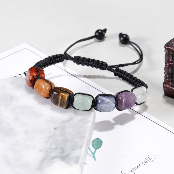 Balance, Harmony, Growth – 7 Chakra Big Stone Bracelet