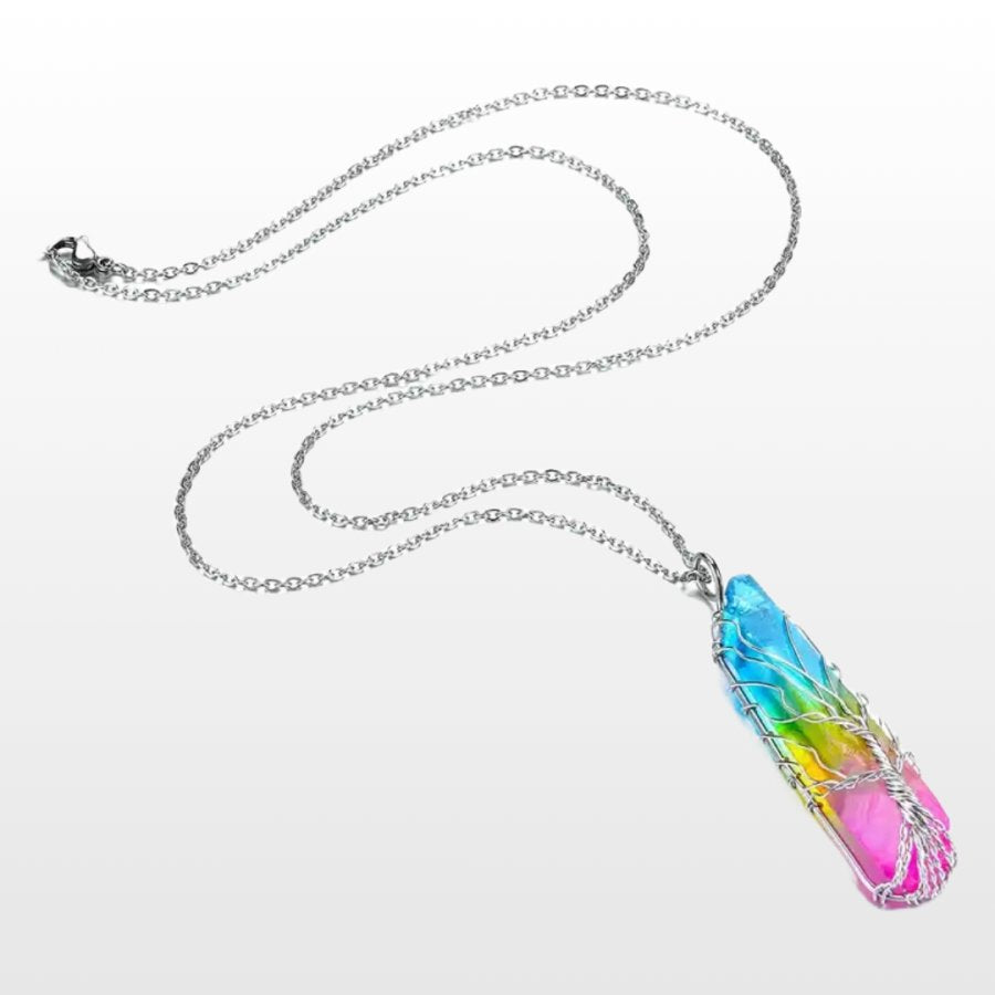 Growth, Discovery, Wonder – Tree of Life Rainbow Crystal Necklace